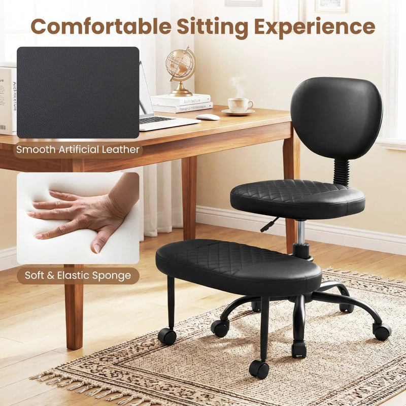 Cross Legged Office Chair with Adjustable Height & Footrest by DirectDeals