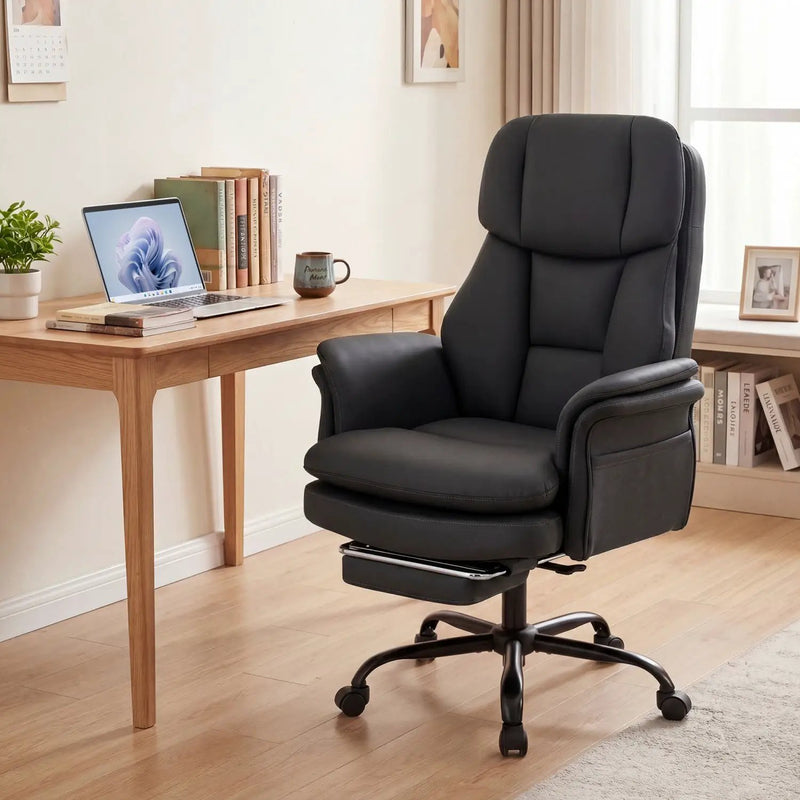 Big and Tall Office Chair with Retractable Footrest 500 lbs by DirectDeals