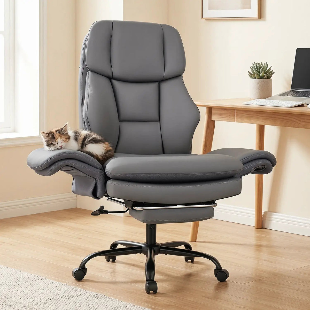 Big and Tall Office Chair with Retractable Footrest 500 lbs, photo 10 of 24
