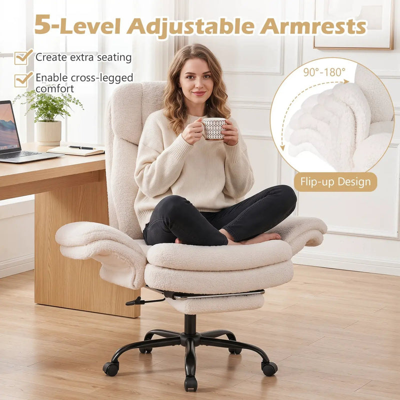 Big and Tall Office Chair with Retractable Footrest 500 lbs by DirectDeals