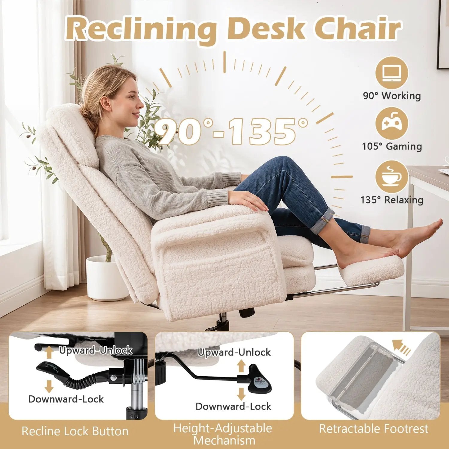 Big and Tall Office Chair with Retractable Footrest 500 lbs by DirectDeals