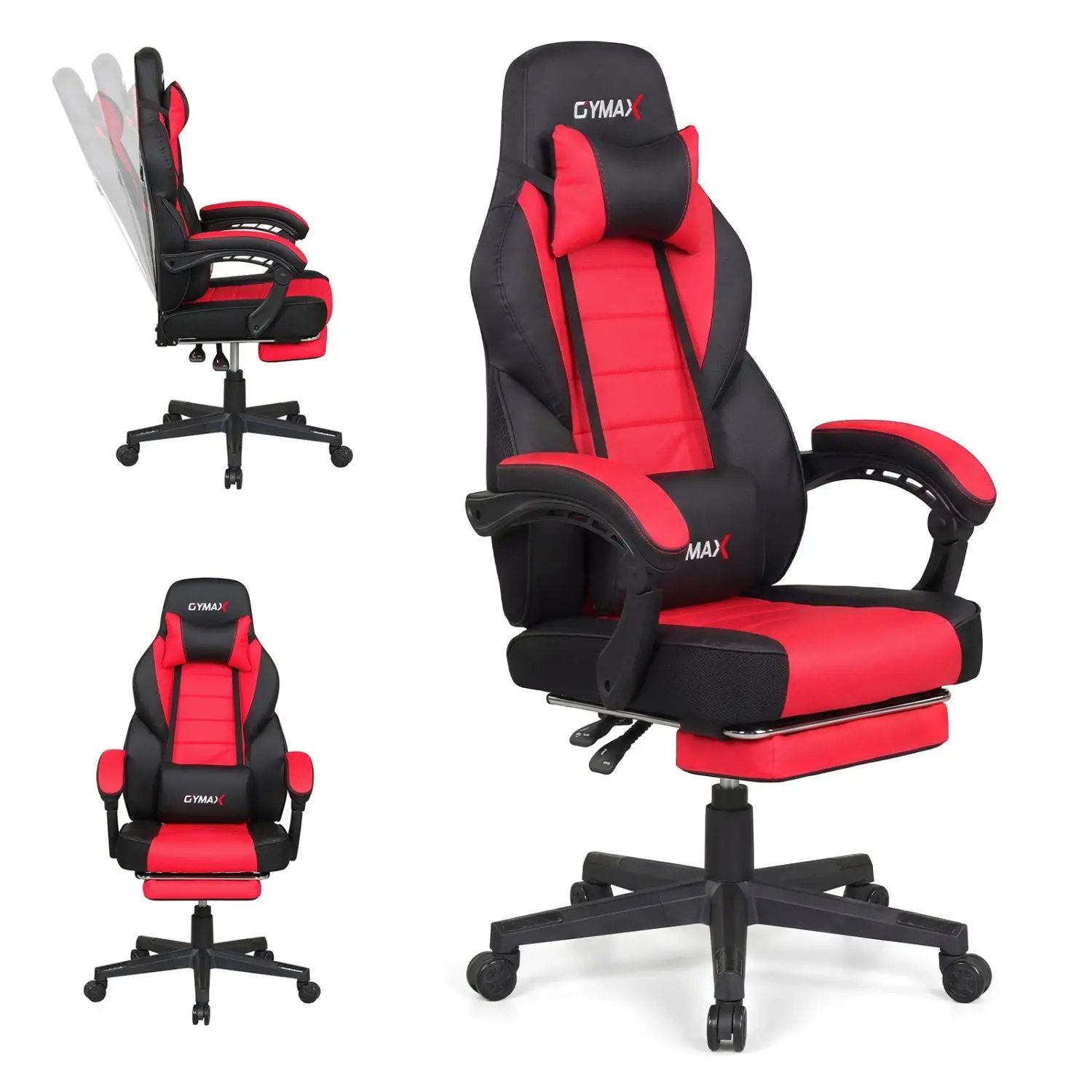 Ergonomic Video Game Chair with Headrest and Reclining Backrest by DirectDeals