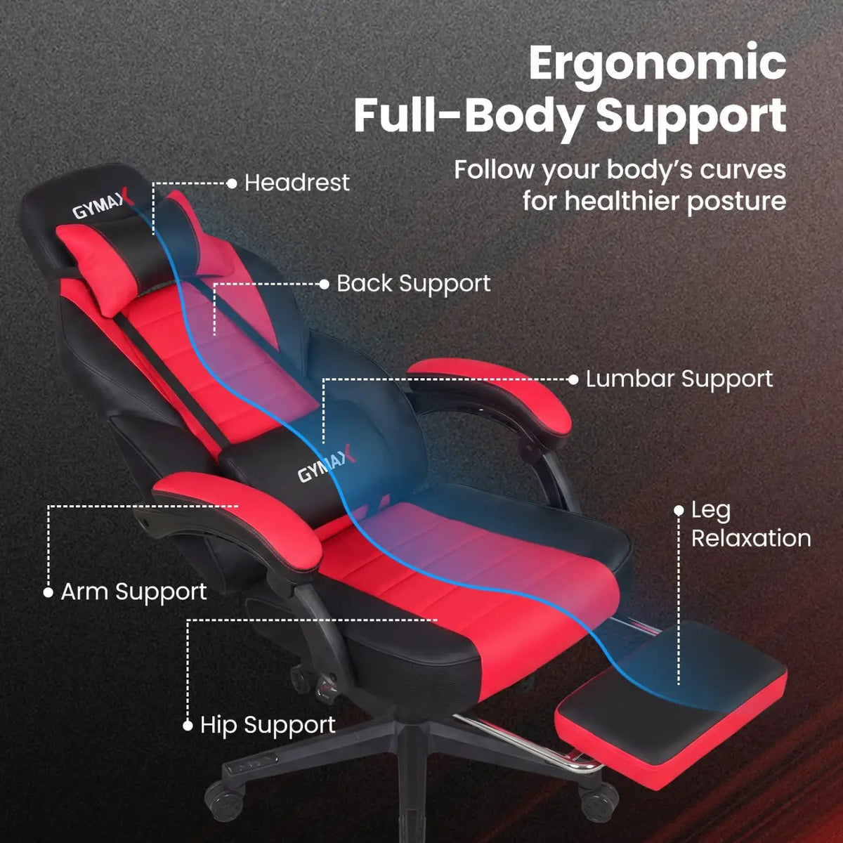Ergonomic Video Game Chair with Headrest and Reclining Backrest, photo 14 of 16