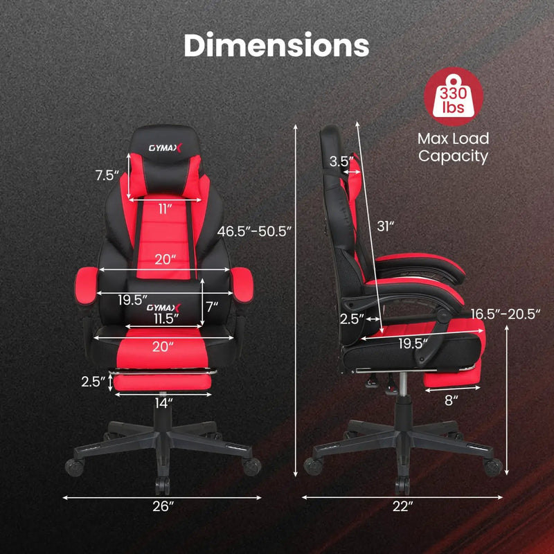 Ergonomic Video Game Chair with Headrest and Reclining Backrest by DirectDeals