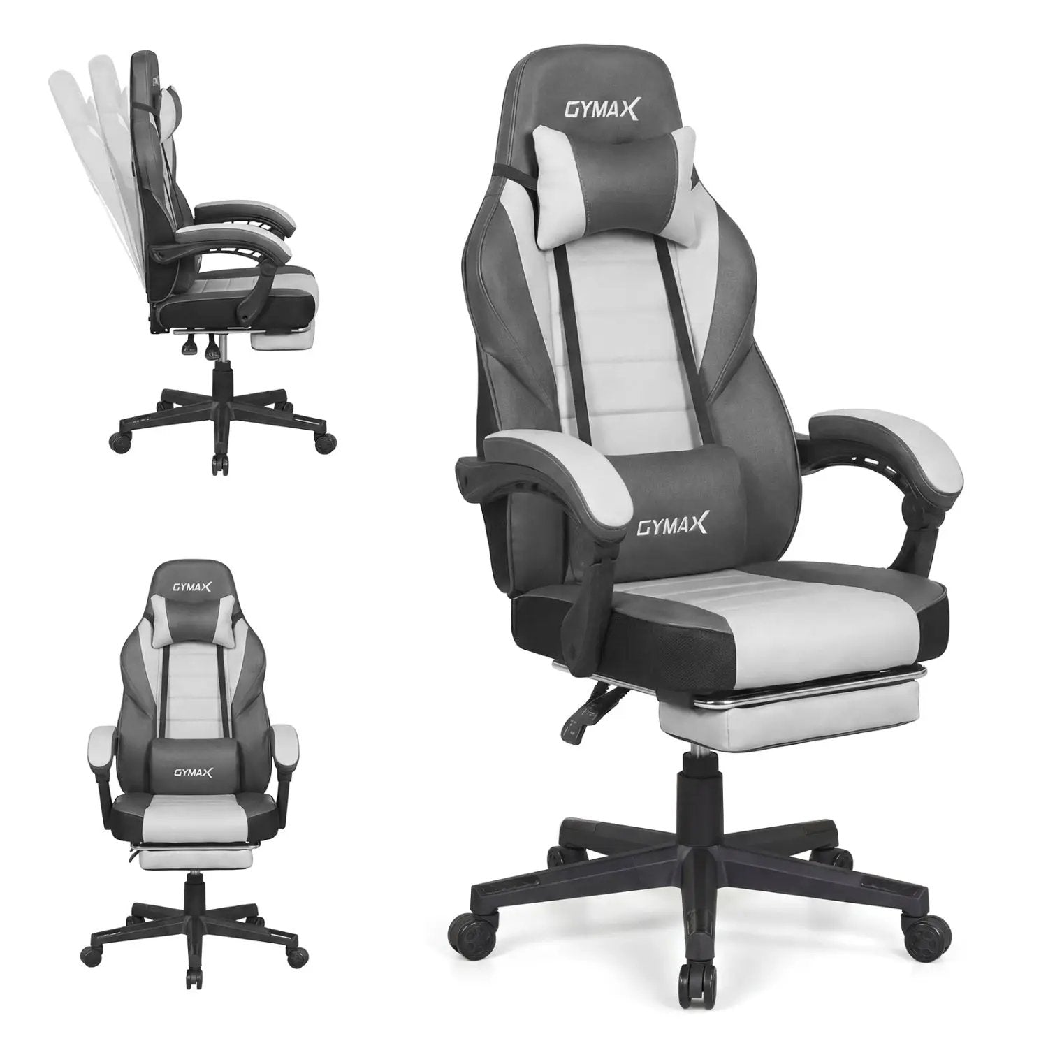 Ergonomic Video Game Chair with Headrest and Reclining Backrest by DirectDeals