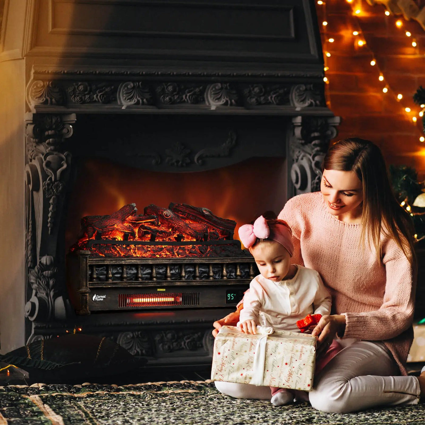 Eternal Flame EF26-LG Smart Electric Fireplace Logs, WiFi Enabled by TURBRO