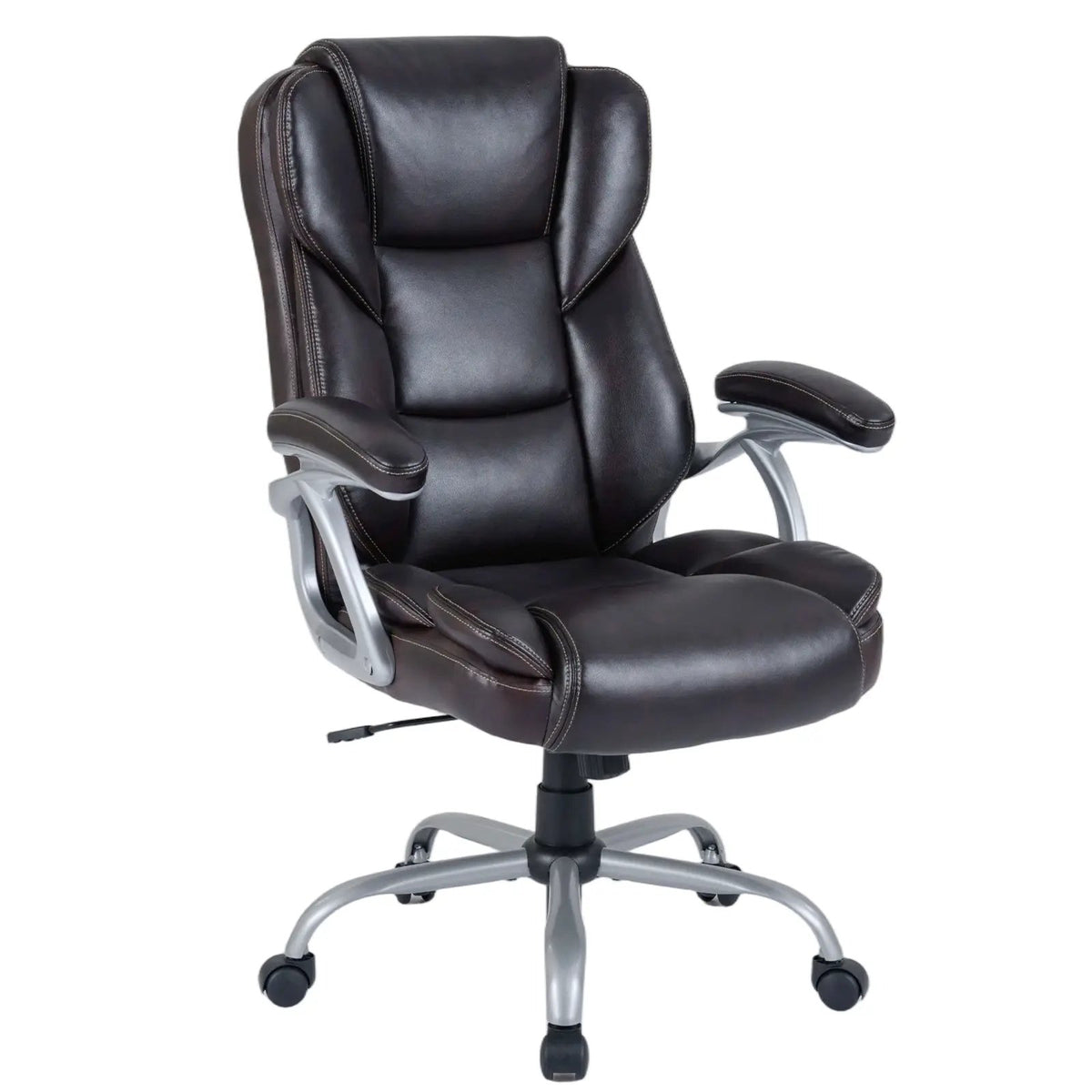 Executive Office Chair Leather Ergonomic Computer Desk Chair with Padded Seat and Armrests, photo 11 of 16