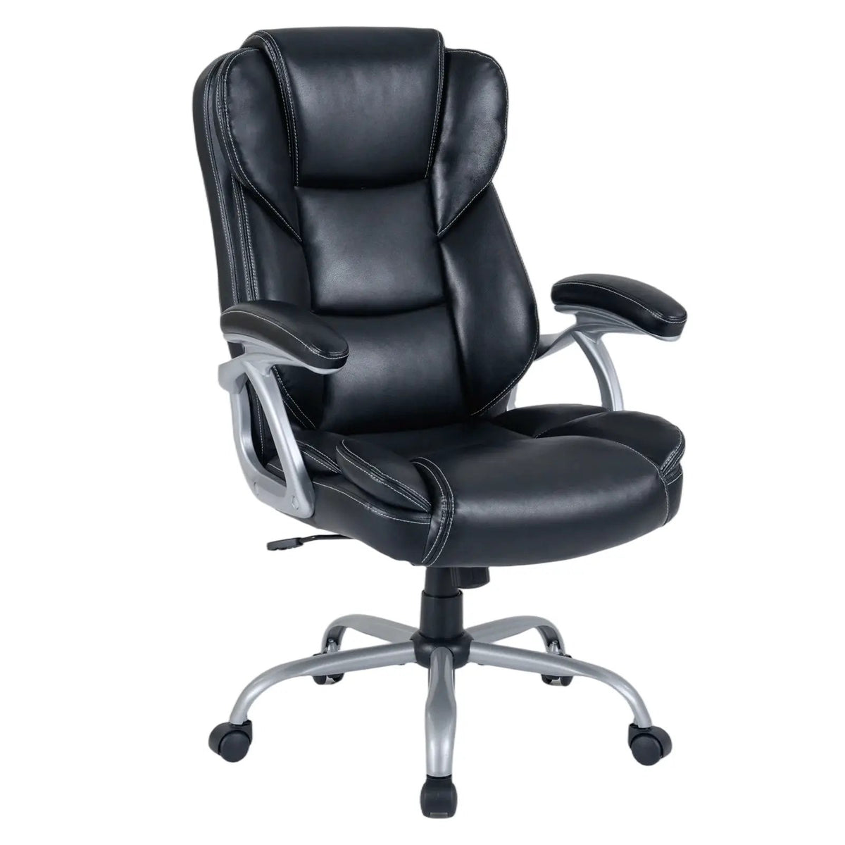 Executive Office Chair Leather Ergonomic Computer Desk Chair with Padded Seat and Armrests, photo 12 of 16