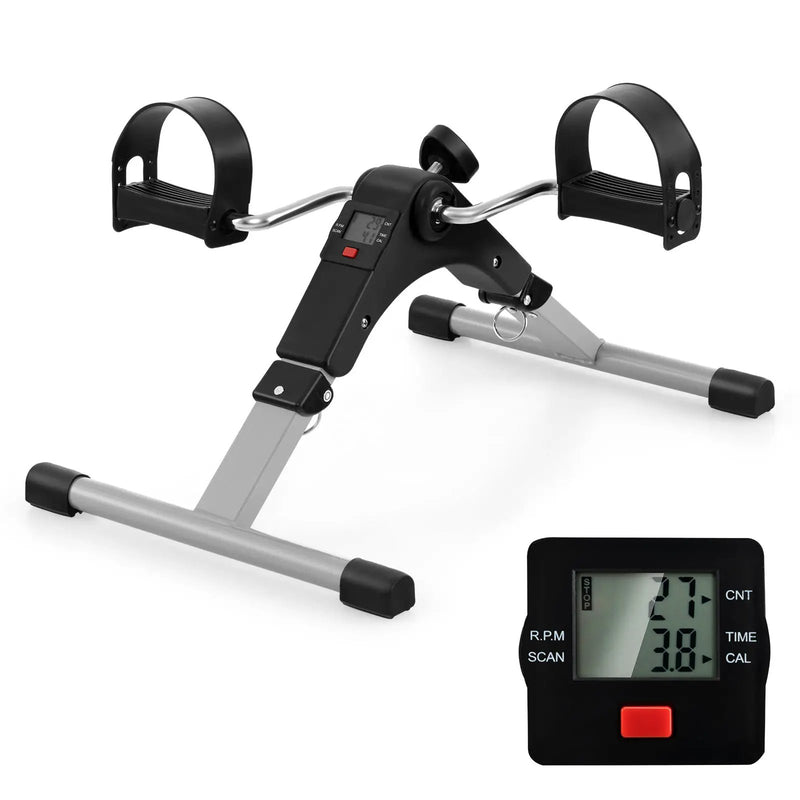 Under Desk Exercise Bike Pedal Exerciser with LCD Display for Legs and Arms Workout by DirectDeals
