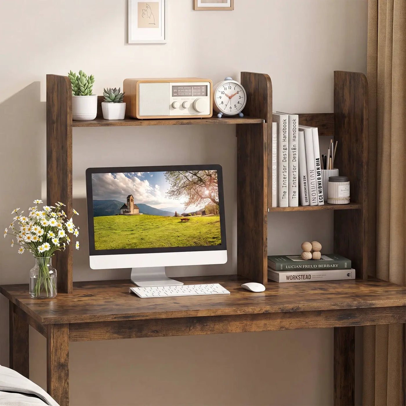 Expandable Desktop Bookshelf with Open Storage Cubes by DirectDeals