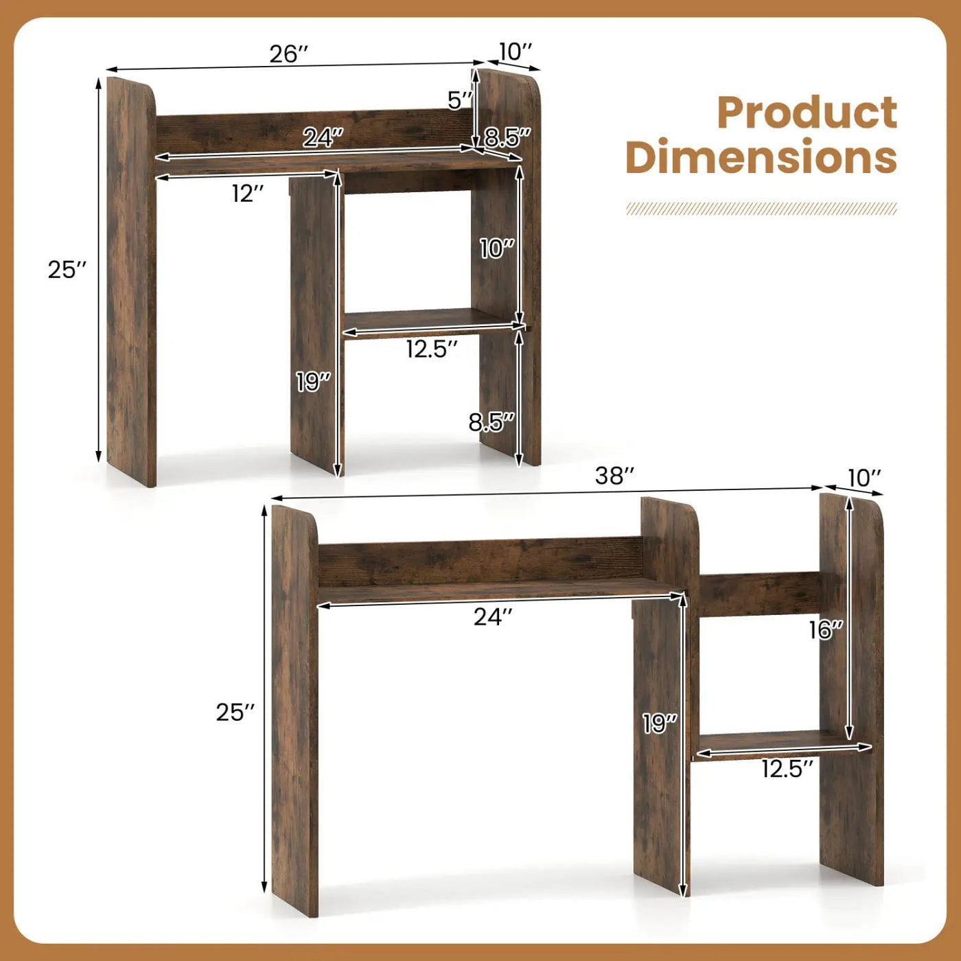 Expandable Desktop Bookshelf with Open Storage Cubes by DirectDeals