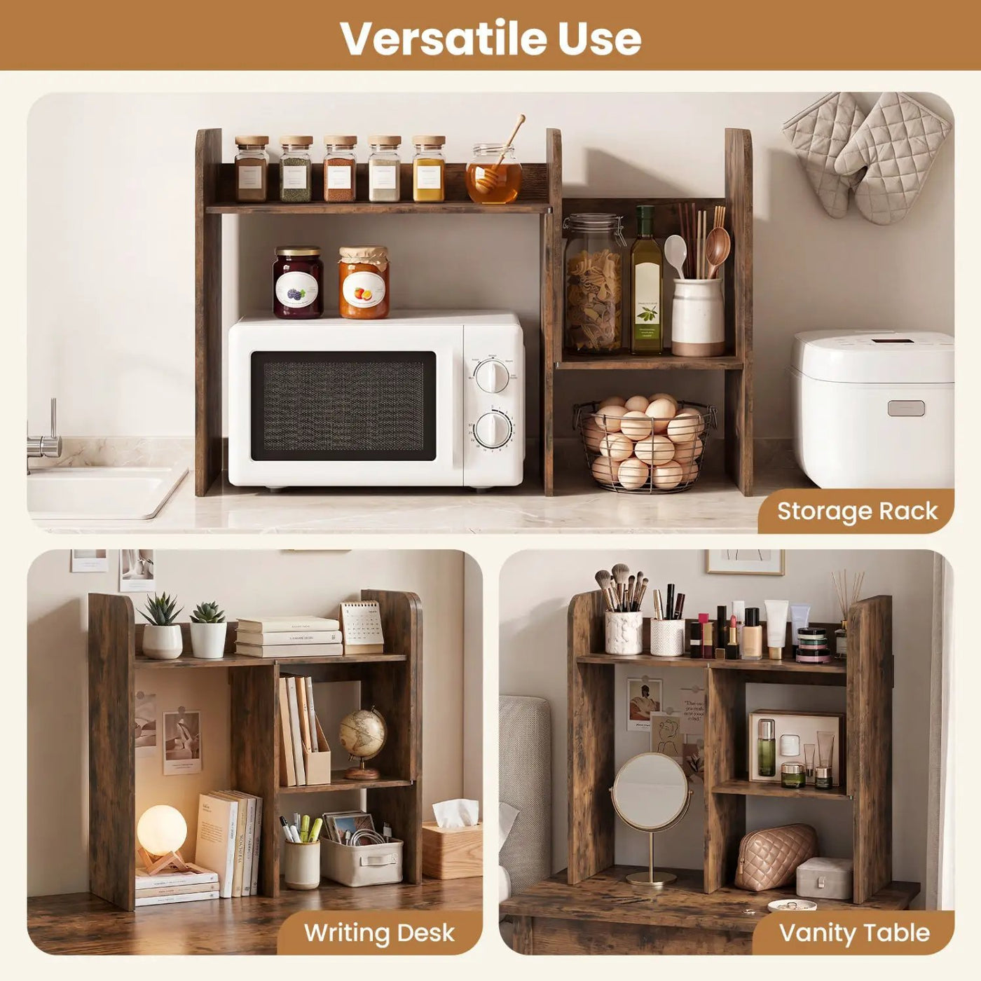 Expandable Desktop Bookshelf with Open Storage Cubes by DirectDeals