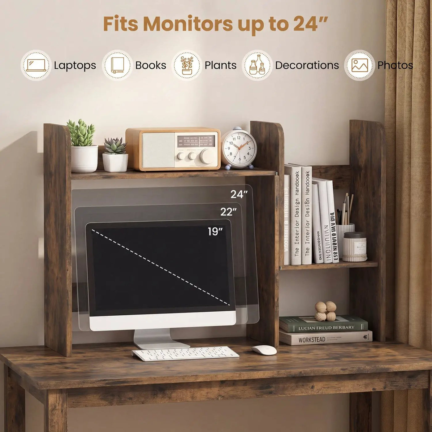 Expandable Desktop Bookshelf with Open Storage Cubes by DirectDeals