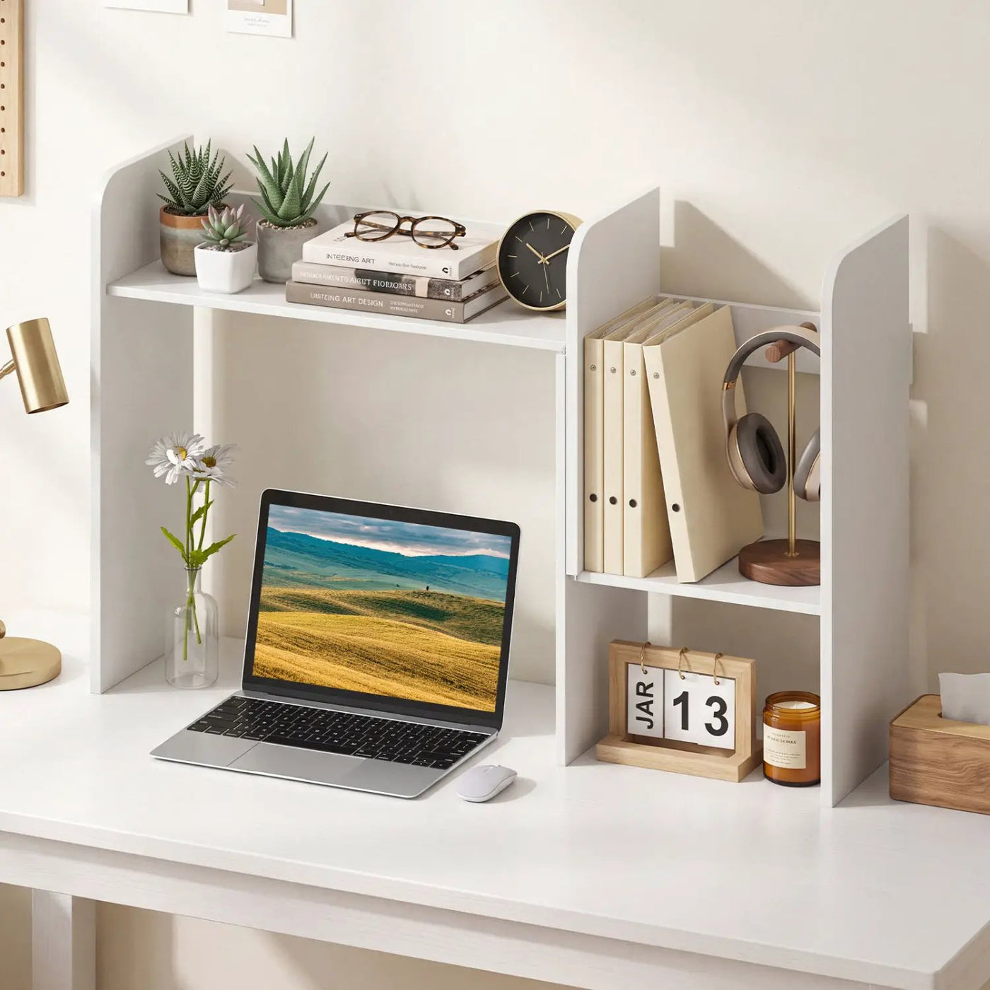 Expandable Desktop Bookshelf with Open Storage Cubes by DirectDeals