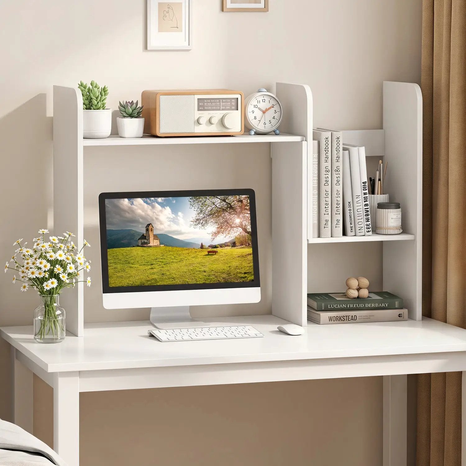 Expandable Desktop Bookshelf with Open Storage Cubes by DirectDeals