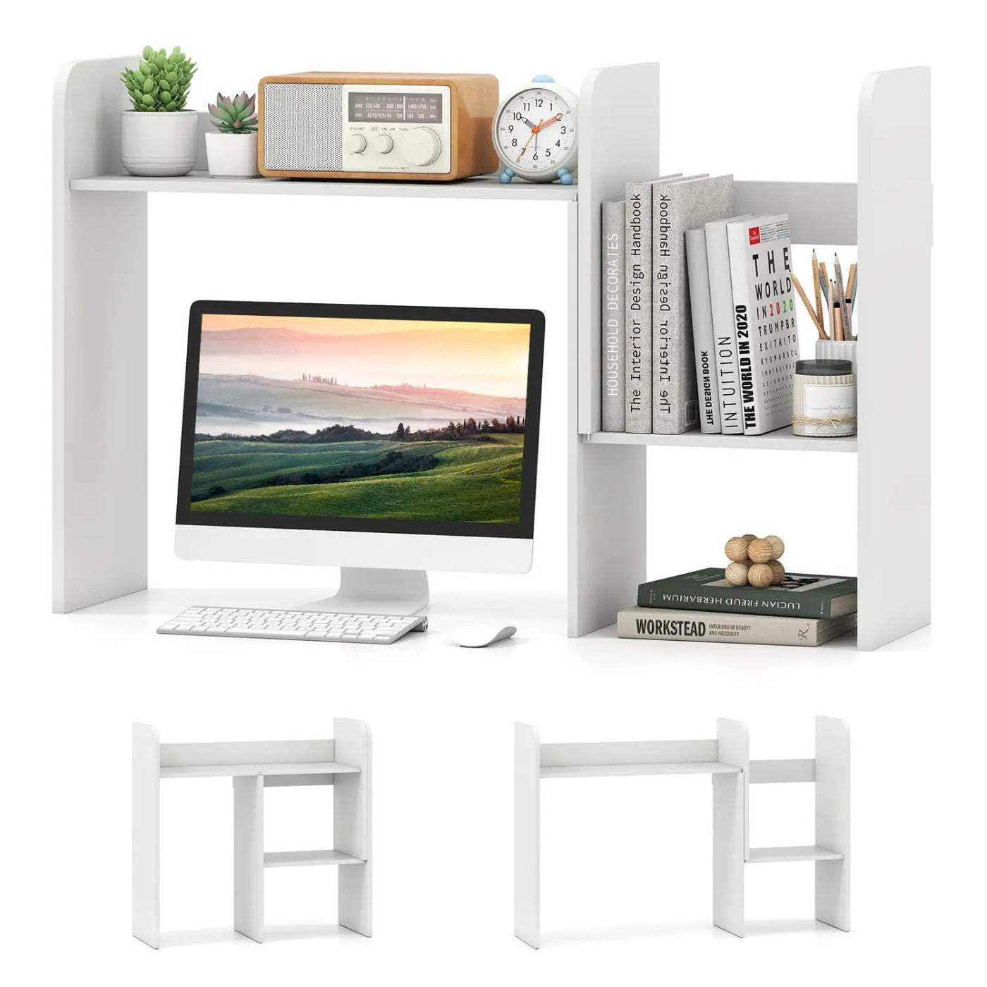 Expandable Desktop Bookshelf with Open Storage Cubes by DirectDeals
