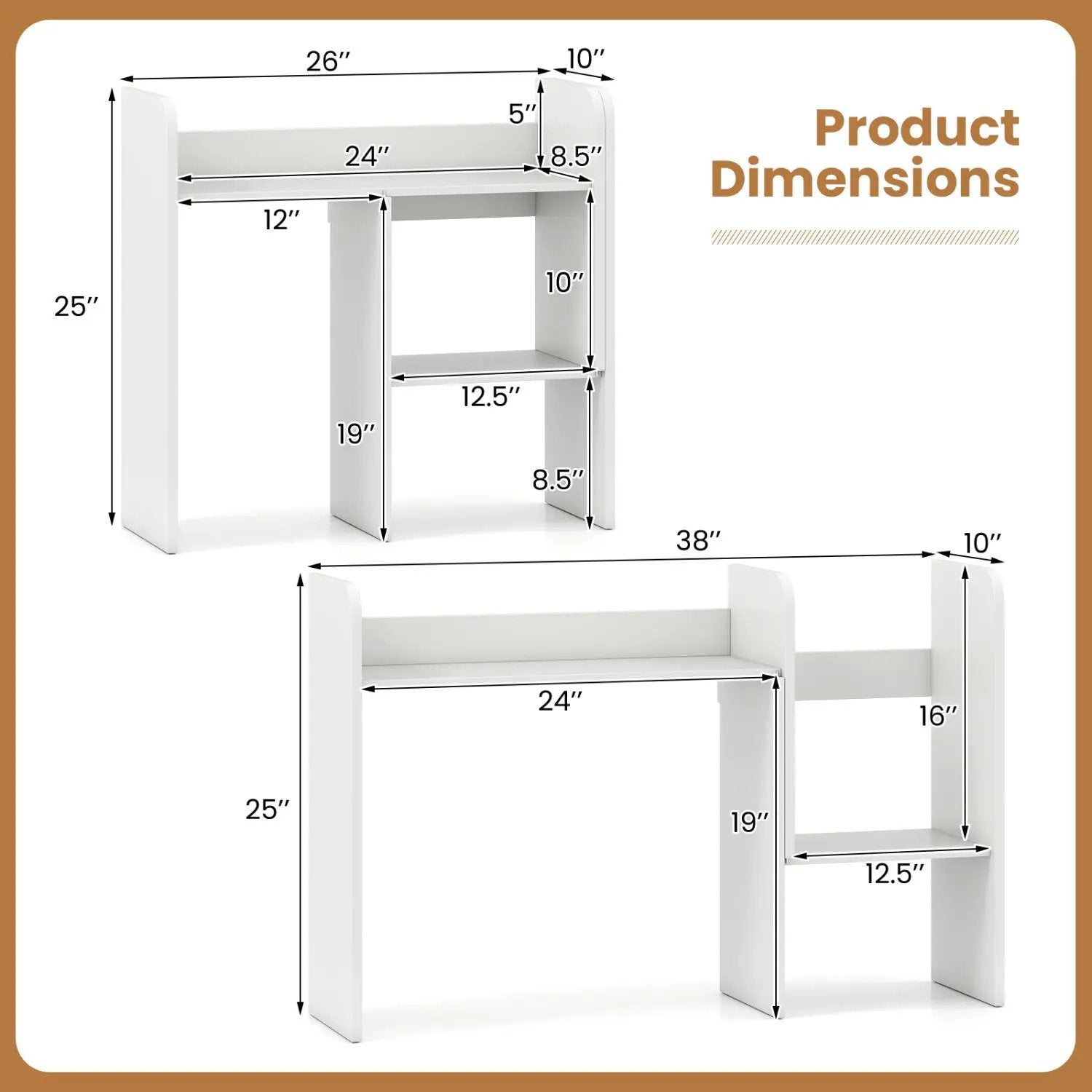 Expandable Desktop Bookshelf with Open Storage Cubes by DirectDeals
