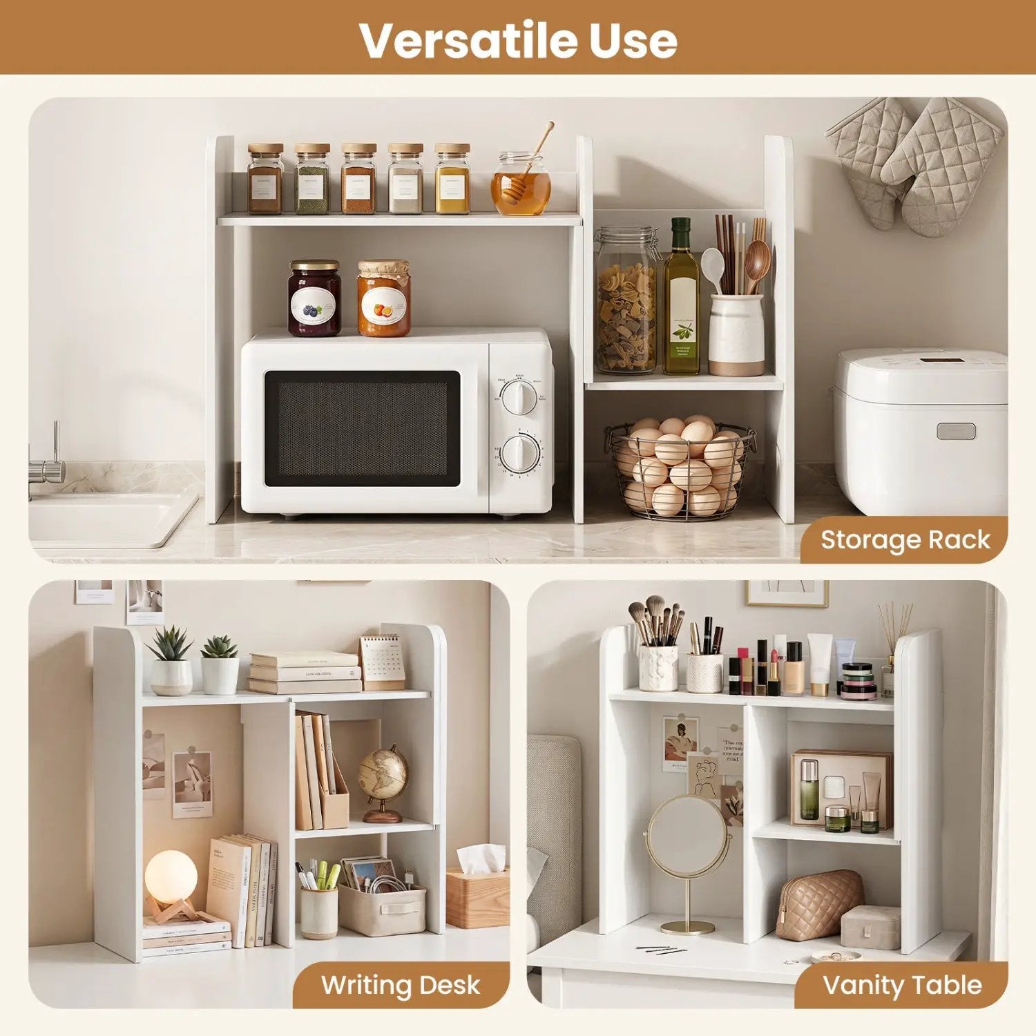 Expandable Desktop Bookshelf with Open Storage Cubes by DirectDeals