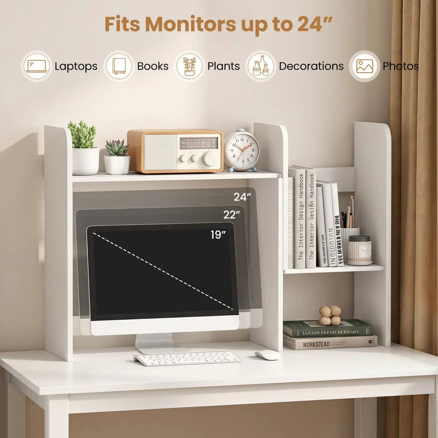 Expandable Desktop Bookshelf with Open Storage Cubes by DirectDeals