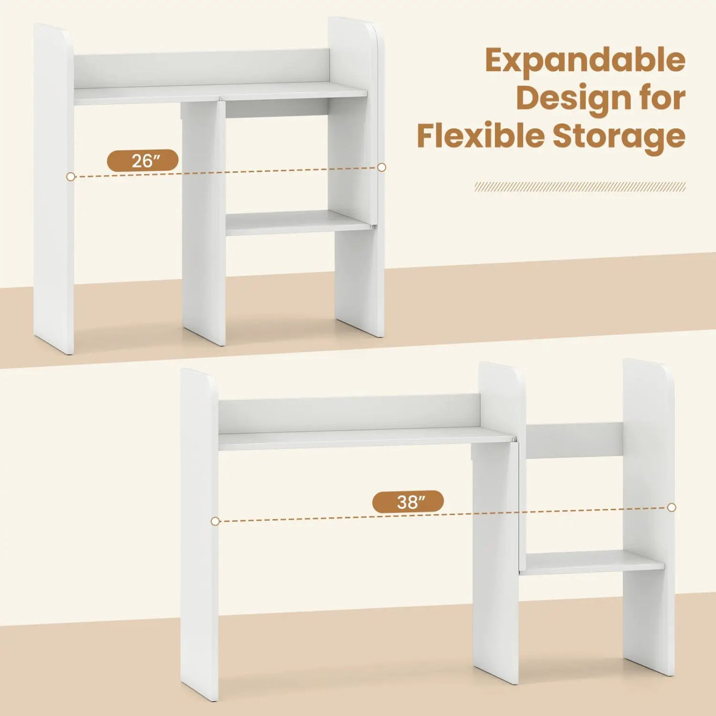 Expandable Desktop Bookshelf with Open Storage Cubes by DirectDeals