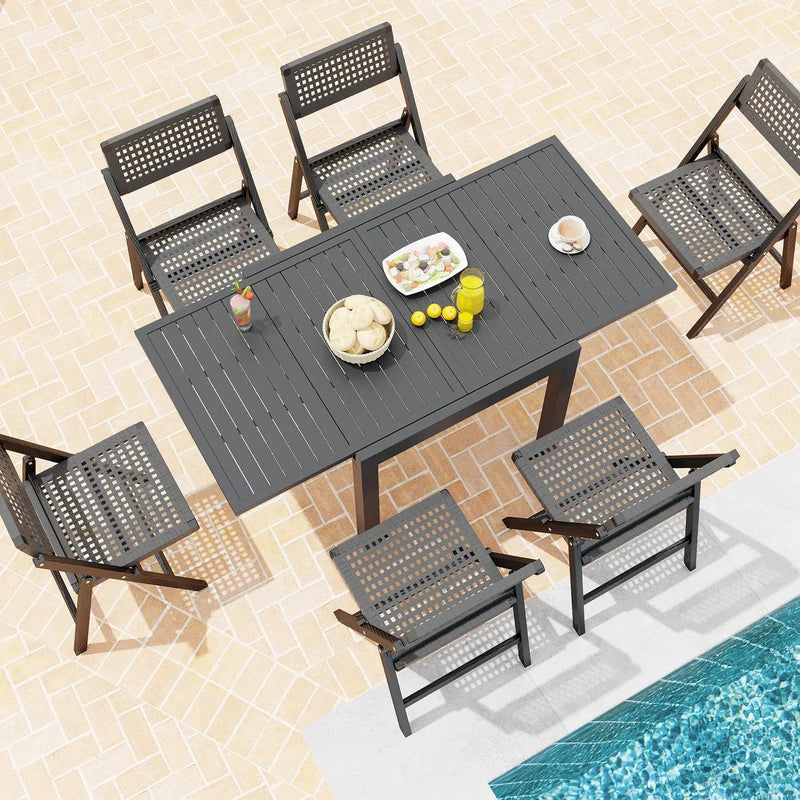 Expandable Patio Dining Table for 4-6 People by DirectDeals