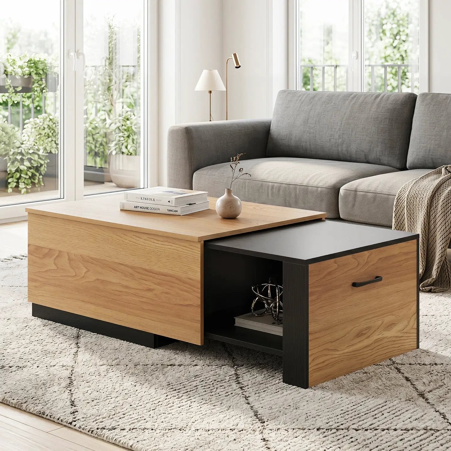 Extendable Coffee Table with Hidden Storage Compartment by DirectDeals