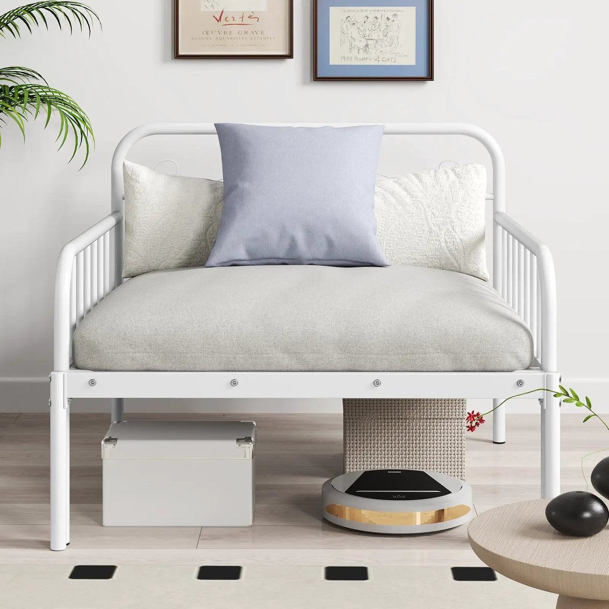 Extendable Metal Daybed to Twin Size Bed with Guardrails and Armrests, photo 2 of 9