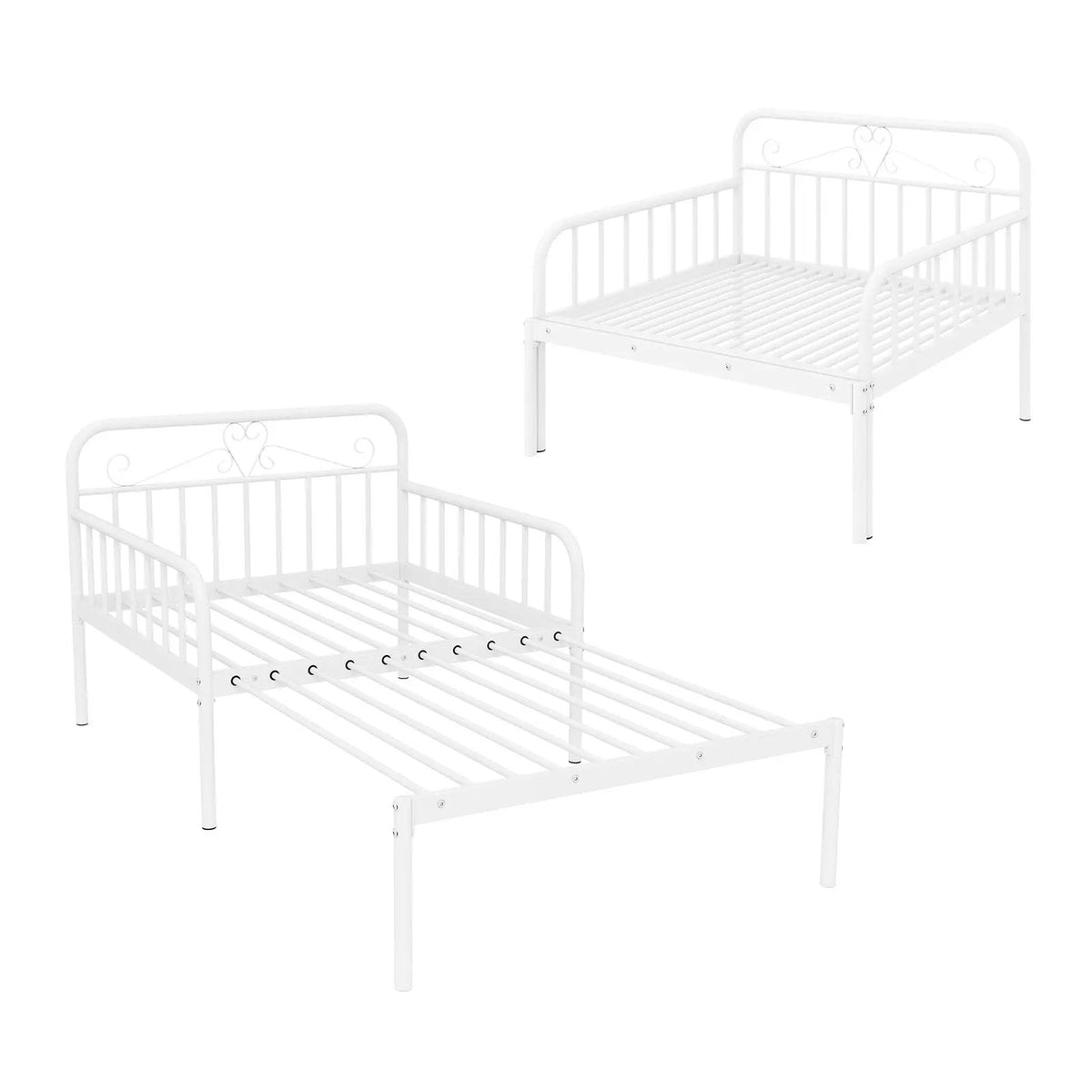 Extendable Metal Daybed to Twin Size Bed with Guardrails and Armrests, photo 8 of 9