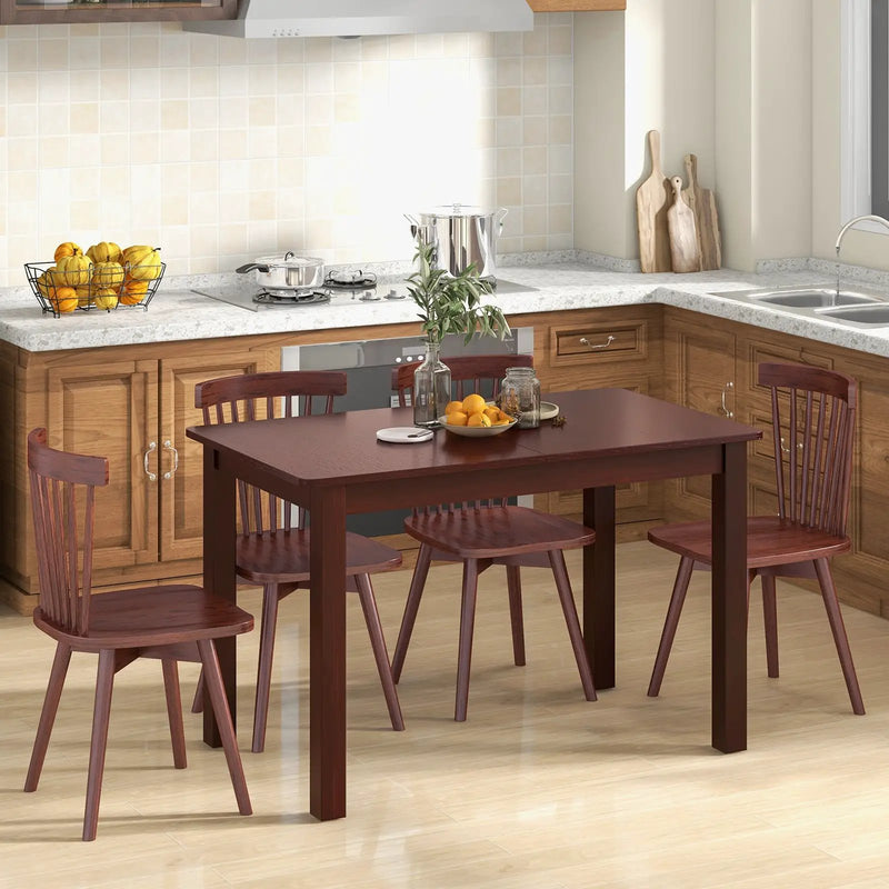 Extendable Folding Dining Table with Rubber Wood Frame and Safety Locks by DirectDeals