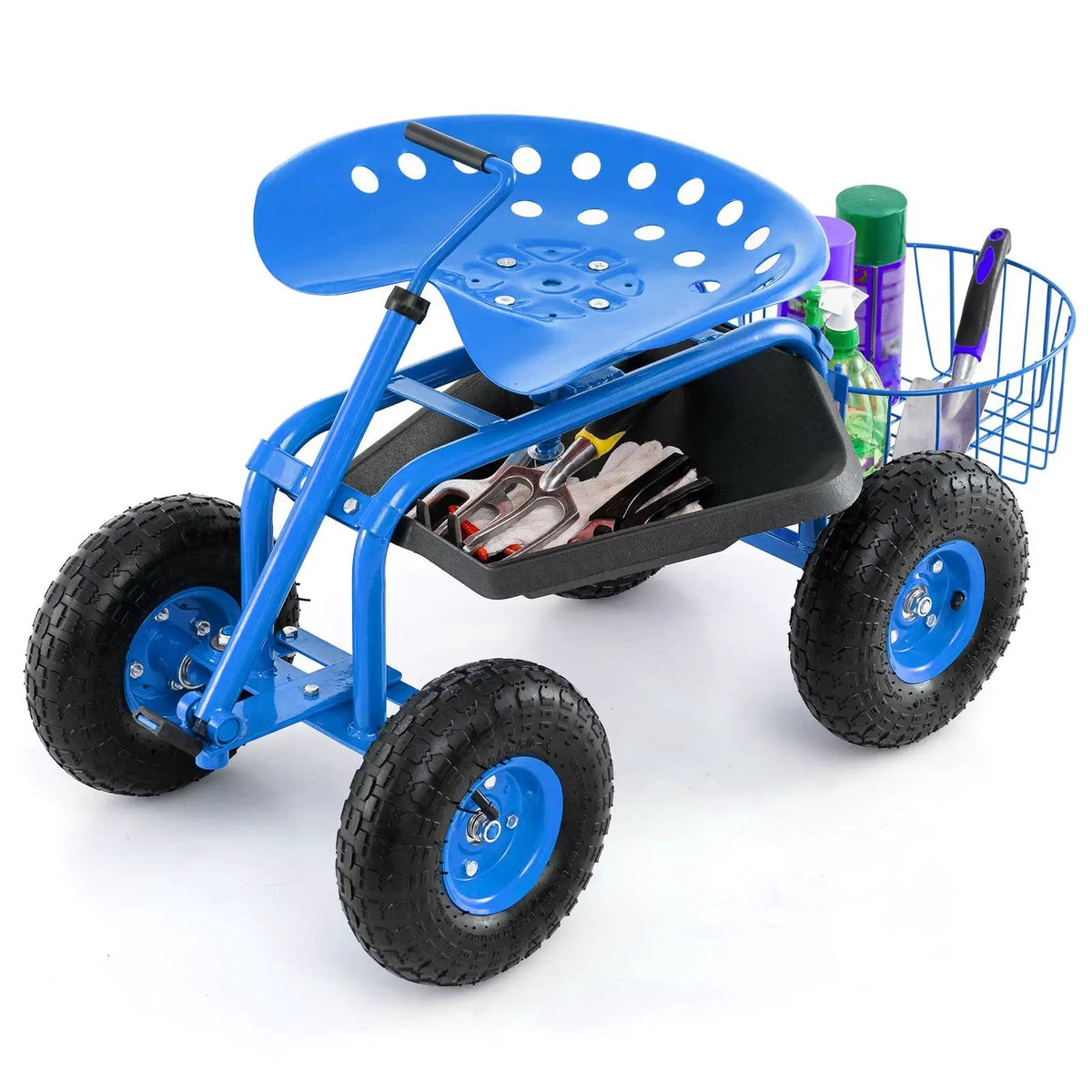 Extendable Handle Garden Cart Rolling Wagon Scooter, photo 9 of 10
