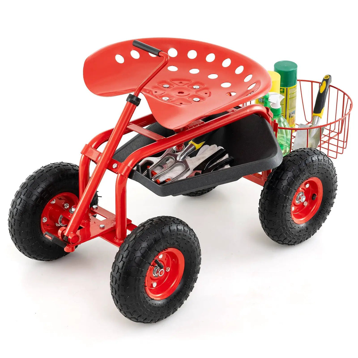 Extendable Handle Garden Cart Rolling Wagon Scooter, photo 10 of 10