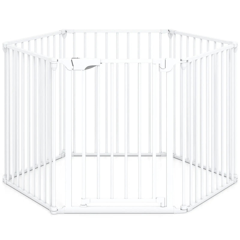 Extra Wide Baby Gate Fits 34.5-154" Openings 6-Panel Adjustable Pet Safety Fence by DirectDeals