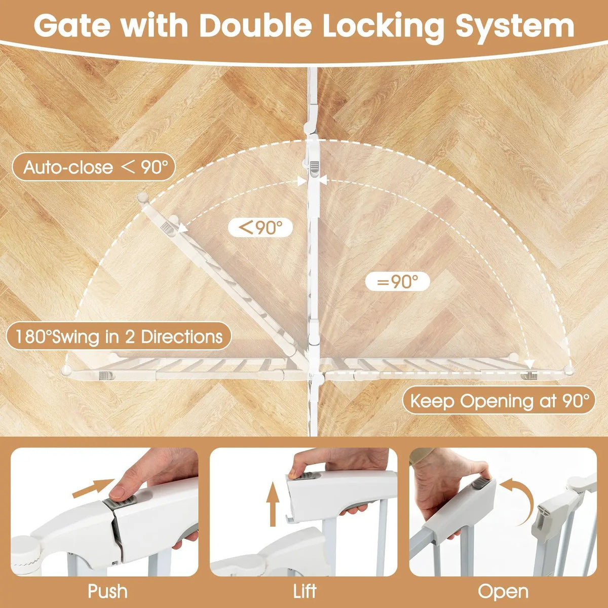 Extra Wide Baby Gate Fits 34.5-154" Openings 6-Panel Adjustable Pet Safety Fence, photo 4 of 16