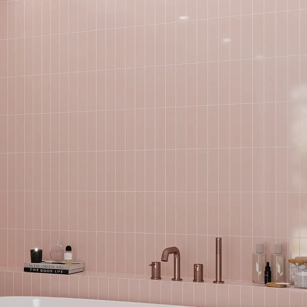 Pink 2x8 Glossy Ceramic Subway Tile (60 pack, 6.46 sq ft/case) by Apollo Tile