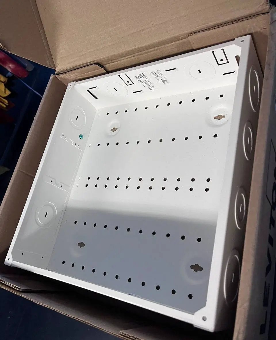 Open Box Leviton (Brand Rating: 4.5/5) © 14 in. Structured Media Enclosure and Flush Mount Cover, White 47605-140 by Selzalot