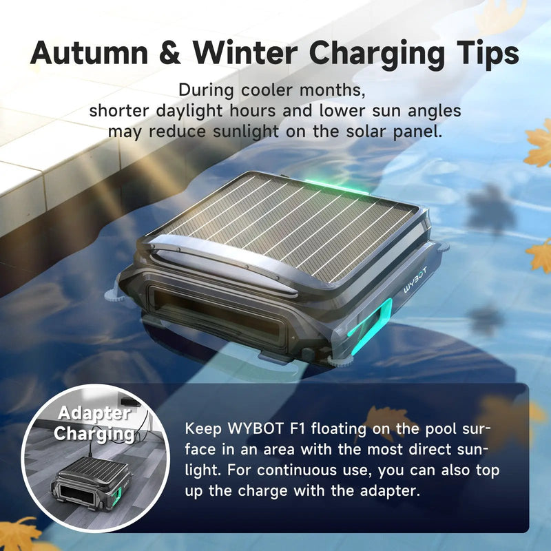 WYBOT F1 Pool Skimmer Solar Powered Robotic Cleaner by WYBOT