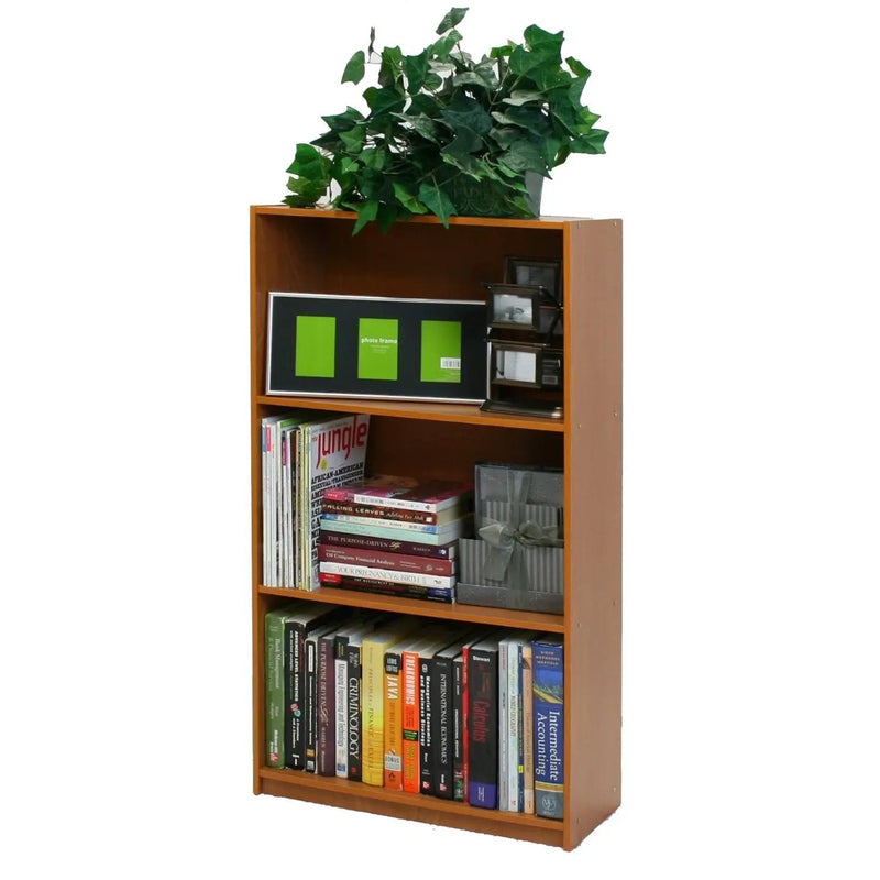 Light Cherry Finish 3-Tier Storage Shelves Bookcase by HomePacific