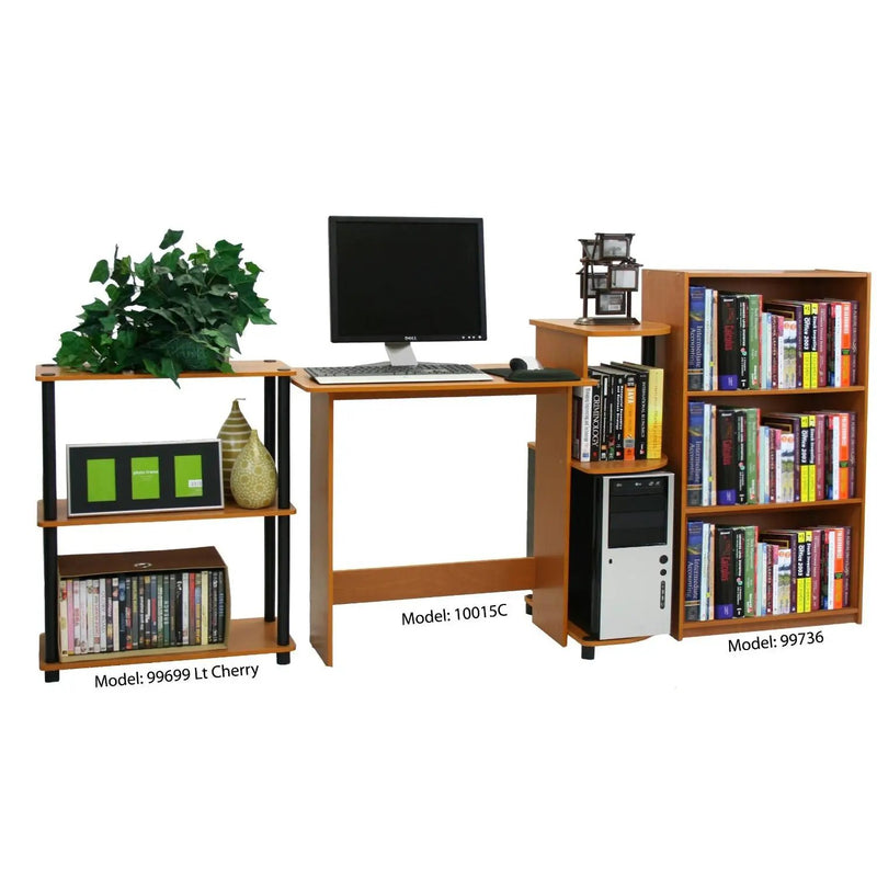 Light Cherry Finish 3-Tier Storage Shelves Bookcase by HomePacific