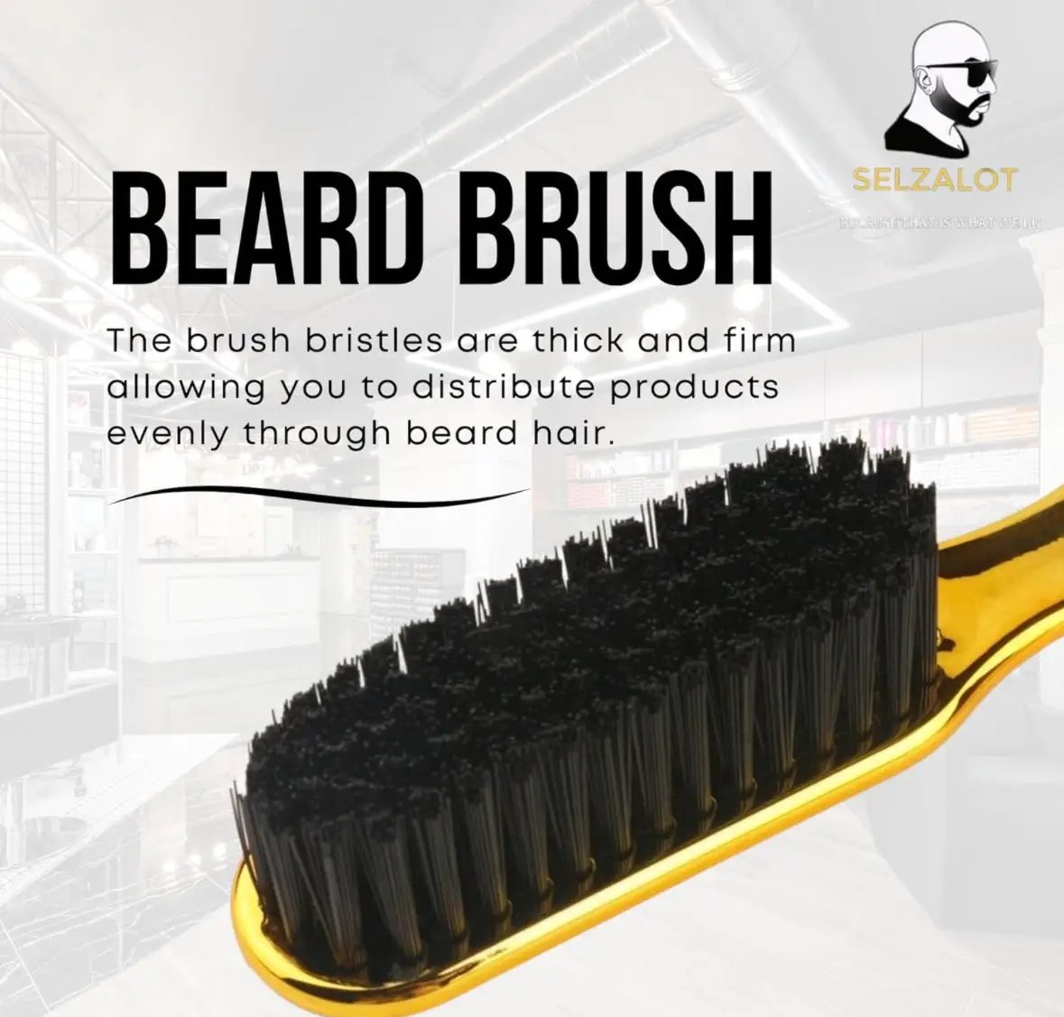 Double-Sided Beard Brush & Beard Comb Barber Brush for Grooming Beard Non-Slip & Sturdy Bristle Brush for Clean Cuts Professional Barber Comb for Beard & Hair Edge Control Brush Barber Accessories by Selzalot