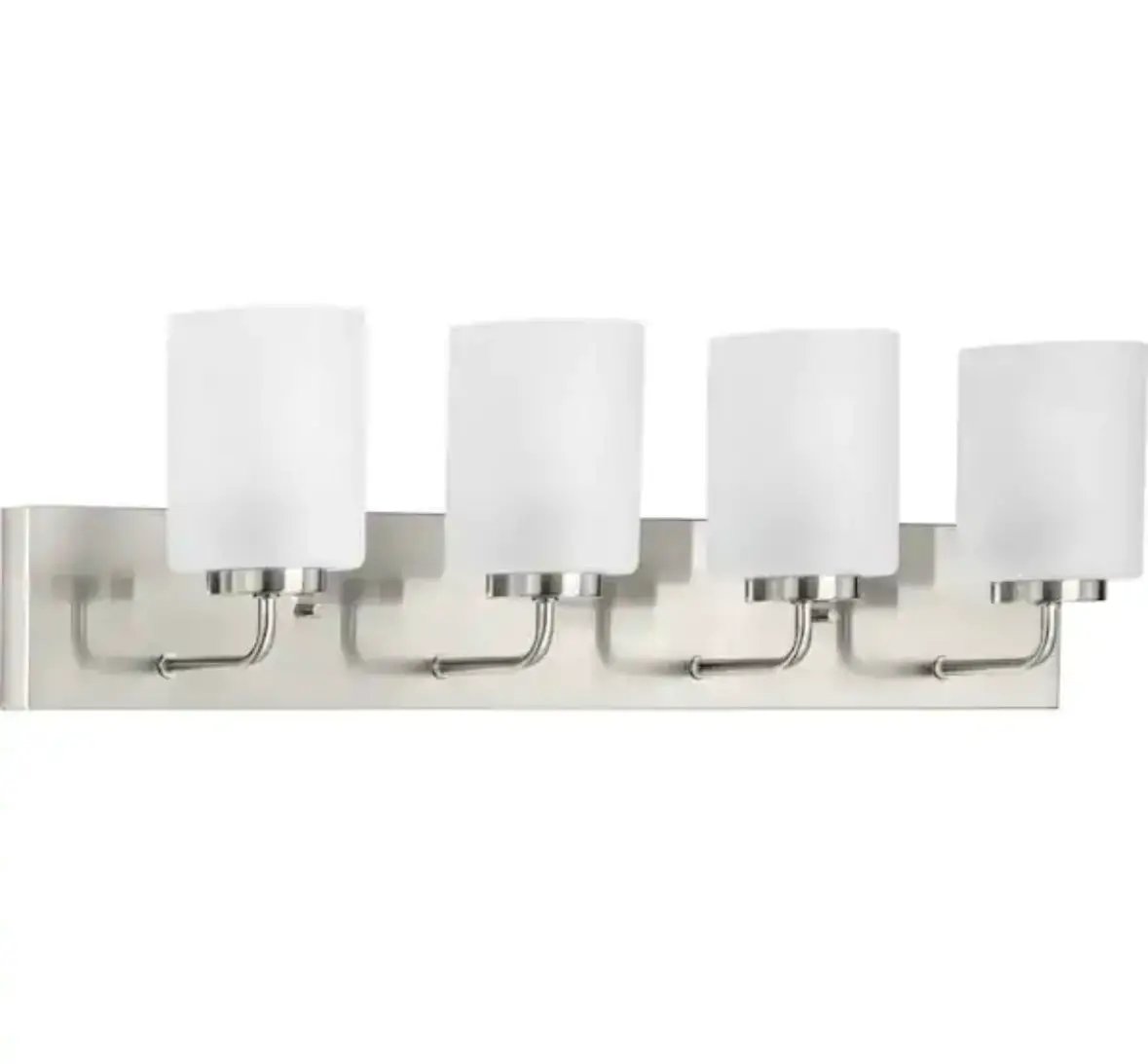 Progress Lighting Merry Collection 30 in. 4-Light Brushed Nickel Etched Glass Transitional Bathroom Vanity Light by Selzalot