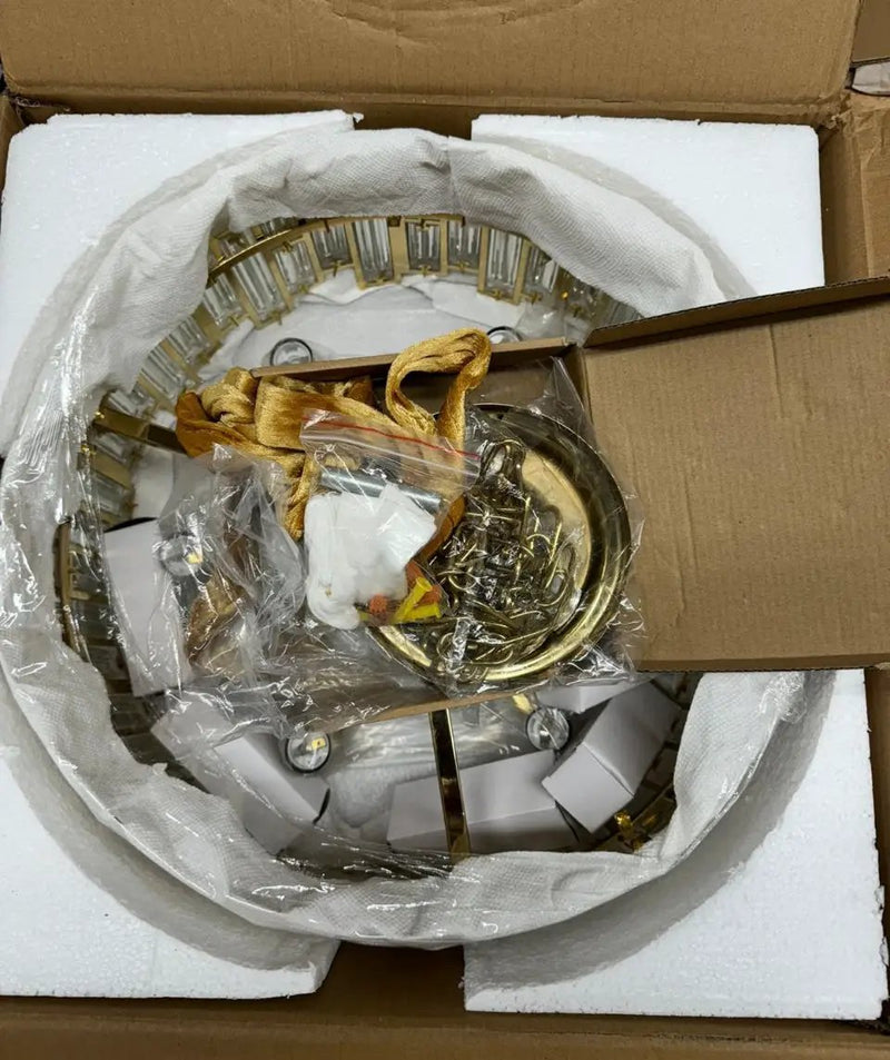 Akeelighting Gold Chandeliers Lighting Modern Crystal Chandelier 6 Light Contemporary Girls Bedroom Dining Room Ceiling Hanging Pendant Chandelier Lighting Fixture by Selzalot