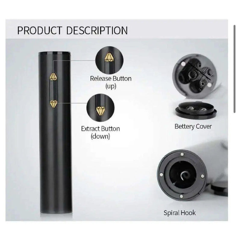 SELZALOT All Black Plastic Electric Wine Opener by Selzalot