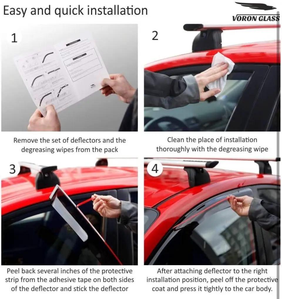 Open Box Voron Glass Tape-on Extra Durable Rain Guards for Ford Bronco Sport 2021-2024, Window Deflectors, Vent Window Visors, 4 Pieces - 100491 by Selzalot
