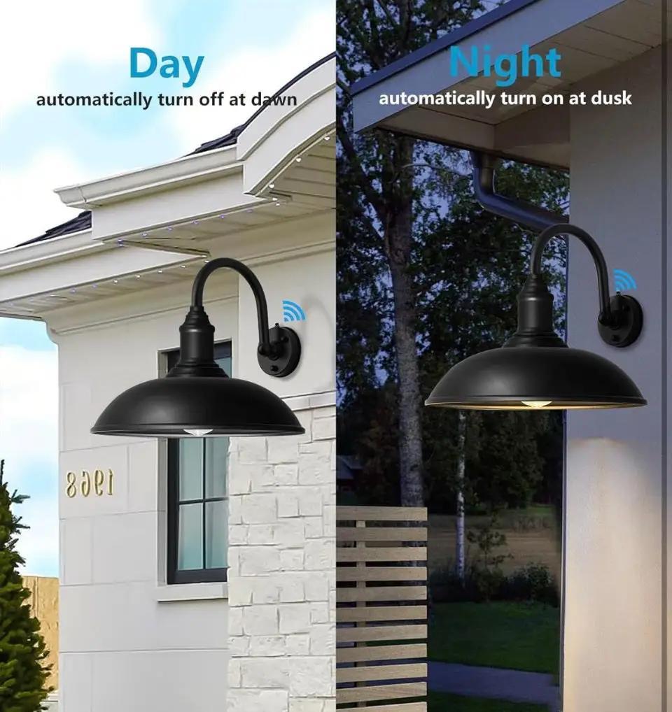 DENGNBJ Large 18" Outdoor Barn Gooseneck Light Dusk to Dawn, Classic Farmhouse Barn Wall Sconce, Gooseneck Lighting for Porch, Garage by Selzalot