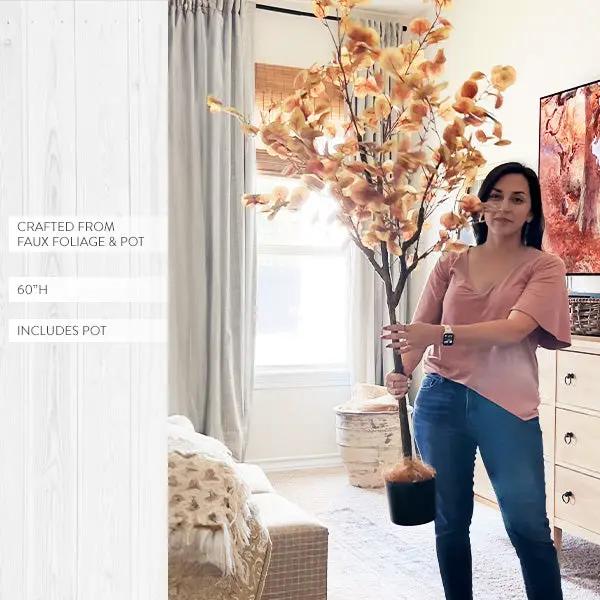 Tall Lifelike Eucalyptus Potted Tree by Decor Steals