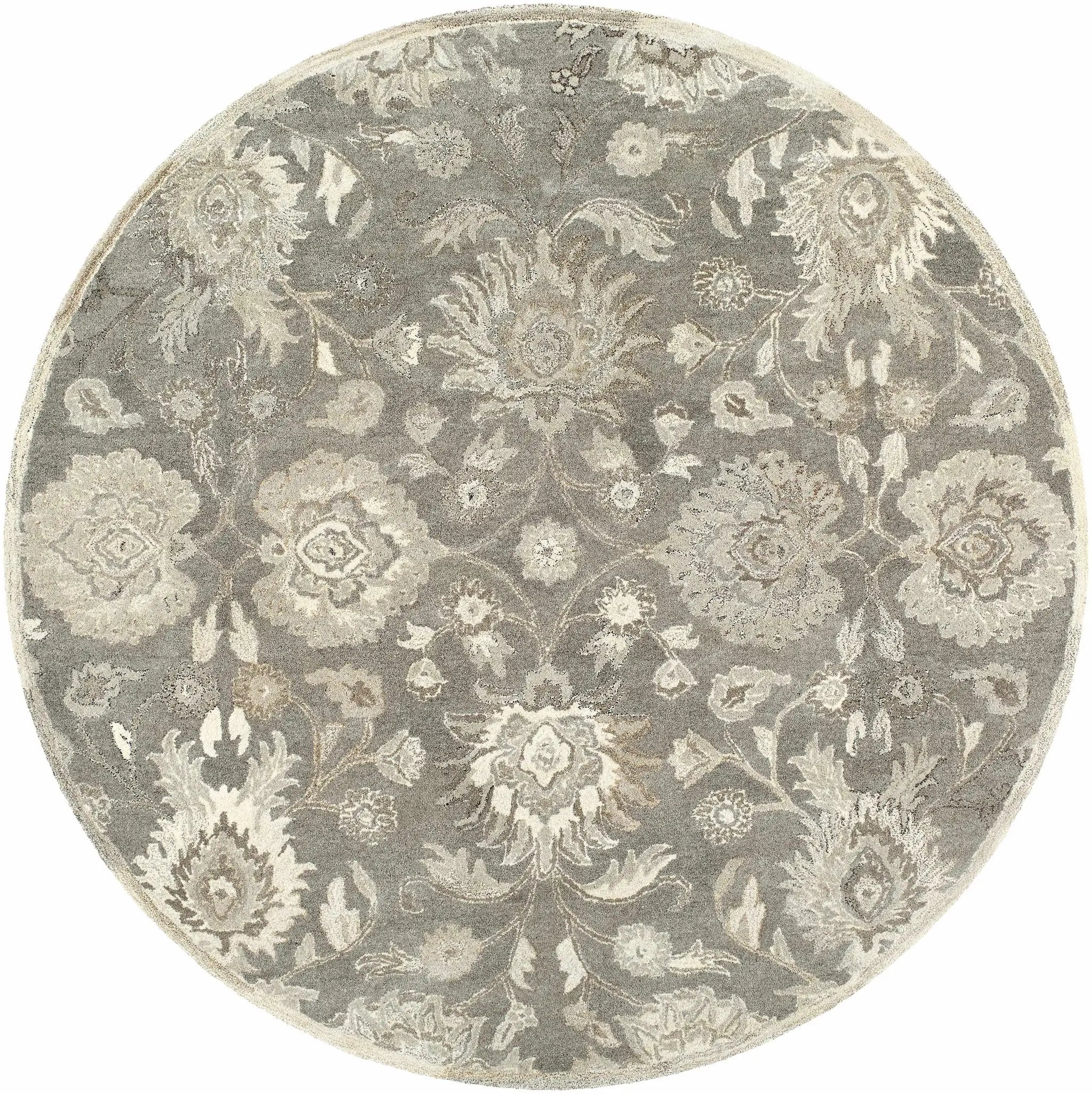 Conesus 1195 Hand Tufted Ivory & Taupe Wool Rug by Boutique Rugs