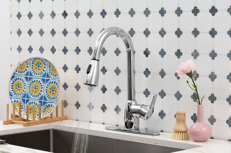 Handle Pull Out Kitchen Faucet 802 Chrome by MSI Surfaces