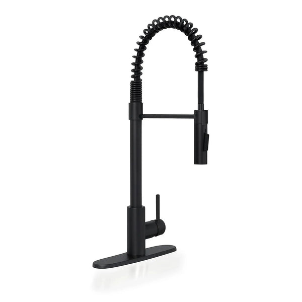 Pull-down Kitchen Faucet 804: Matte Black With Deckplate