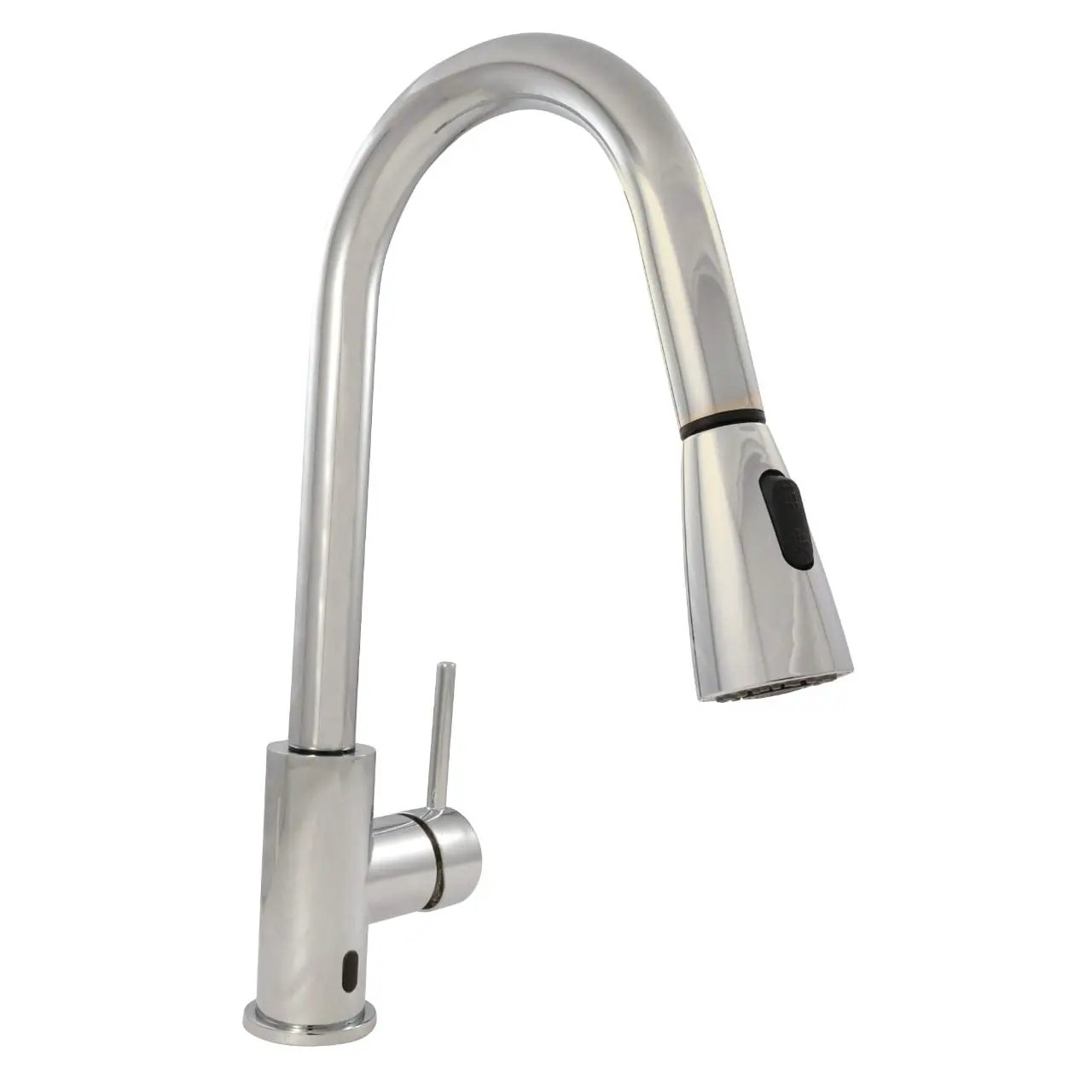 Touch-less Infrared Sensor Kitchen Faucet 811 Chrome Tiles close up