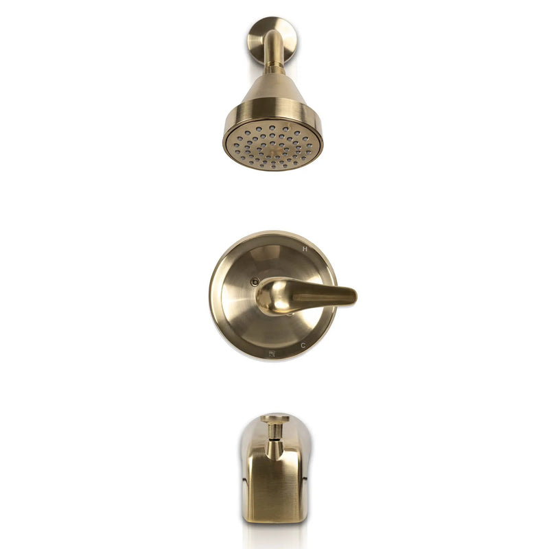 Gold Tub Shower Faucet 608: Pressure Balance Valve Kit Matte by MSI Surfaces